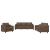 Set de canapele cu perne, 3 piese, maro, textil GartenMobel Dekor