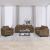 Set de canapele cu perne, 3 piese, maro, textil GartenMobel Dekor