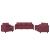 Set canapea cu perne, 3 piese, roșu vin, material textil GartenMobel Dekor