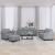 Set de canapele cu perne, 4 piese, gri deschis, material textil GartenMobel Dekor
