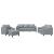 Set de canapele cu perne, 4 piese, gri deschis, material textil GartenMobel Dekor
