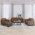 Set de canapele cu perne, 4 piese, maro, textil GartenMobel Dekor