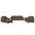 Set de canapele cu perne, 4 piese, maro, textil GartenMobel Dekor