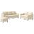 Set de canapele cu perne, 3 piese, crem, textil GartenMobel Dekor