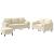 Set de canapele cu perne, 3 piese, crem, textil GartenMobel Dekor