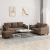 Set de canapele cu perne, 3 piese, maro, textil GartenMobel Dekor