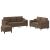 Set de canapele cu perne, 3 piese, maro, textil GartenMobel Dekor