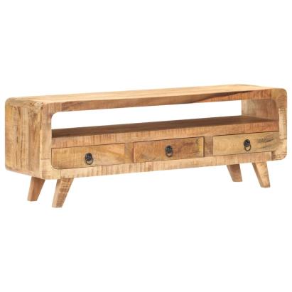 Comodă TV, 117 x 30 x 41 cm, lemn masiv de mango nefinisat GartenMobel Dekor