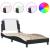 Cadru de pat cu lumini LED negru/alb 90x190 cm piele ecologică GartenMobel Dekor