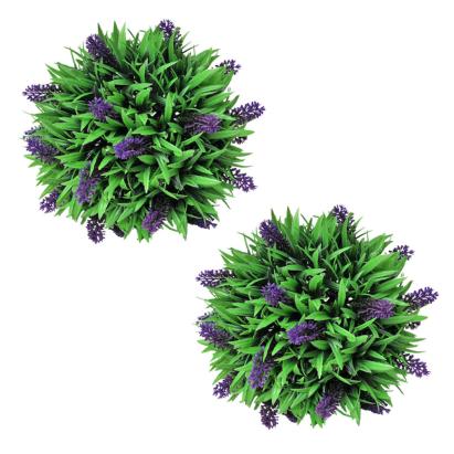 Set arbuști ornamentali artificiali bilă cu lavandă, 2 buc., 28 cm GartenMobel Dekor