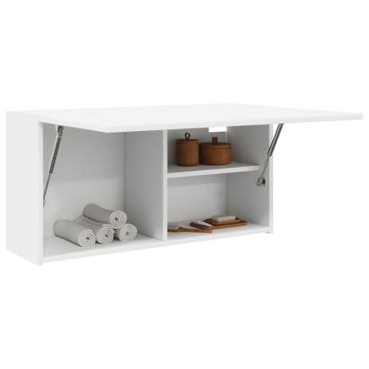 Dulap de perete de baie, alb, 80x25x40 cm, lemn prelucrat GartenMobel Dekor