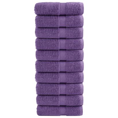Prosoape mâini premium SOLUND 10 buc violet 30x30cm 600gsm GartenMobel Dekor