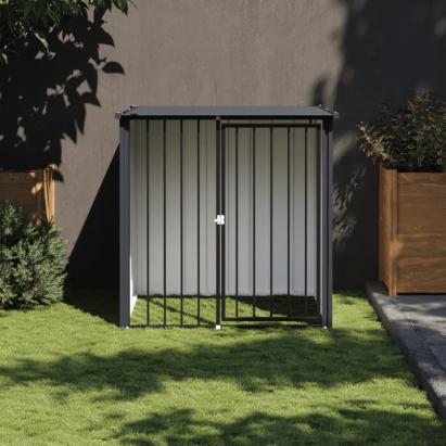 Cușcă câine cu acoperiș, negru, 110x103x109 cm, oțel galvanizat GartenMobel Dekor