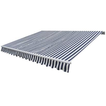 Copertină pliabilă cu acționare manuală, 300 cm, albastru/alb GartenMobel Dekor