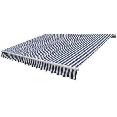 Copertină pliabilă motorizată, 400 cm, albastru/alb GartenMobel Dekor