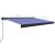 Copertină manuală tip casetă, albastru și alb, 350 x 250 cm GartenMobel Dekor