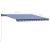 Copertină retractabilă manual, albastru și alb, 450x300 cm GartenMobel Dekor