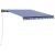 Copertină retractabilă manual cu LED, albastru/alb, 300x250 cm GartenMobel Dekor