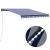 Copertină retractabilă manual cu LED, albastru/alb, 300x250 cm GartenMobel Dekor