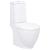 Vas WC toaletă de baie, alb, ceramică, rotund, flux inferior GartenMobel Dekor