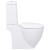 Vas WC toaletă de baie, alb, ceramică, rotund, flux inferior GartenMobel Dekor