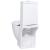 Vas WC toaletă de baie, alb, ceramică, rotund, flux inferior GartenMobel Dekor