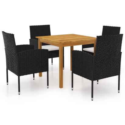 Set mobilier de grădină, 5 piese, negru GartenMobel Dekor