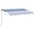 Copertină retractabilă manual LED, albastru și alb, 350x250 cm GartenMobel Dekor