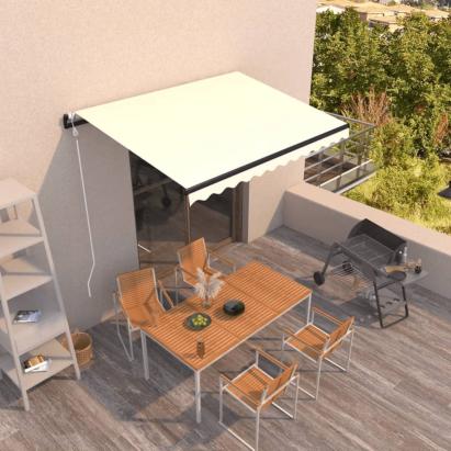 Copertină retractabilă automat, crem, 350x250 cm GartenMobel Dekor