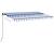 Copertină retractabilă manual cu LED, albastru&alb, 400x300 cm GartenMobel Dekor