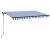 Copertină retractabilă manual cu LED, albastru&alb, 400x300 cm GartenMobel Dekor