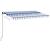 Copertină retractabilă manual LED, albastru și alb, 450x300 cm GartenMobel Dekor