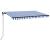 Copertină retractabilă manual LED, albastru și alb, 450x300 cm GartenMobel Dekor