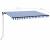 Copertină retractabilă manual LED, albastru și alb, 450x300 cm GartenMobel Dekor