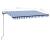 Copertină automată cu senzor vânt&LED, albastru/alb, 450x300 cm GartenMobel Dekor