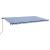 Copertină retractabilă manual cu LED albastru și alb 600x300 cm GartenMobel Dekor
