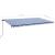 Copertină retractabilă manual cu LED albastru și alb 600x300 cm GartenMobel Dekor