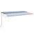 Copertină retractabilă manual cu LED albastru și alb 600x300 cm GartenMobel Dekor