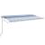 Copertină automată cu senzor vânt&LED, albastru/alb, 600x300 cm GartenMobel Dekor