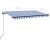 Copertină automată cu senzor vânt&LED, albastru/alb, 400x350 cm GartenMobel Dekor