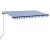 Copertină automată cu senzor vânt&LED, albastru/alb, 400x350 cm GartenMobel Dekor