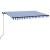 Copertină manuală cu LED, albastru și alb, 450x350 cm GartenMobel Dekor