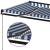 Copertină manuală cu LED, albastru și alb, 450x350 cm GartenMobel Dekor