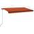 Copertină retractabilă manual, LED, portocaliu/ maro 450x350 cm GartenMobel Dekor