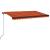 Copertină retractabilă manual, LED, portocaliu/ maro 450x350 cm GartenMobel Dekor