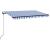 Copertină automată cu LED&senzor vânt, albastru/alb, 450x350 cm GartenMobel Dekor