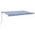 Copertină retractabilă manual, albastru și alb, 500x350 cm GartenMobel Dekor