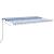 Copertină retractabilă manual cu LED, albastru/alb, 500x350 cm GartenMobel Dekor