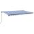 Copertină retractabilă manual cu LED, albastru/alb, 500x350 cm GartenMobel Dekor