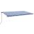 Copertină retractabilă manual, albastru și alb, 600x350 cm GartenMobel Dekor